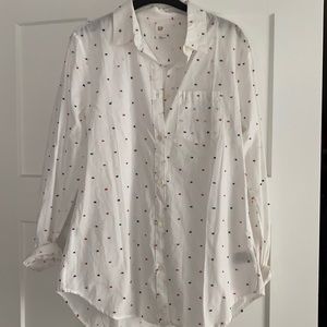 Gap Polka Dot Boyfriend Button Down